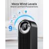 imageDreo Tower Fan for Bedroom Upgraded DC 9 Speeds 25dB UltraQuiet Floor Fan 90 Oscillating Fans with 28fts Velocity 12H Timer Standing Fan Bladeless Fan Powerful for Home Office RoomBlack