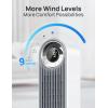 imageDreo Tower Fan for Bedroom Upgraded DC 9 Speeds 25dB UltraQuiet Floor Fan 90 Oscillating Fans with 28fts Velocity 12H Timer Standing Fan Bladeless Fan Powerful for Home Office RoomWhite