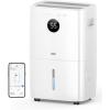 imageDreo 110Pint Smart Dehumidifier for Basement 4500 Ft for Large Room 2 Gallon Water Tank AutoComfortConstant Mode Dehumidifiers for Home Bedroom Bathroom with Drain Hose White 711SWhite