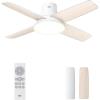 imageDreo Ceiling Fans with Lights 44 Low Profile Black Ceiling Fan with Remote Control for Bedroom 6Level Dimmable Lighting ampamp 5Color Tone 6 Speeds Reversible DC Motor Easy Installation TimerWhite