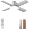 imageDreo Ceiling Fans with Lights 44 Low Profile Black Ceiling Fan with Remote Control for Bedroom 6Level Dimmable Lighting ampamp 5Color Tone 6 Speeds Reversible DC Motor Easy Installation TimerSilver