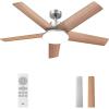 imageDreo Ceiling Fans with Lights 52 Inch 6 Speeds 5 Color Tones Dimmable LED Quiet Reversible DC Motor Remote 8H Timer Black Ceiling Fan for Bedroom Living Room Easy to InstallSilver