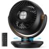 imageDreo Fan for Bedroom Desk Air Circulator Fans with Remote 11 Inch Table Fan for Whole Room 60ft Powerful Airflow 120 Vertical Manual and 90 Oscillating 4 Speeds 8H Timer 28dB Quiet HomeBlack
