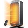imageDreo Quiet Space Heater 1500W Portable Heaters for Indoor Use with Remote 70 Oscillation Fast and Safety Electric PTC Ceramic for Desk Office Bedroom 12H TimerSilver