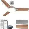 imageDreo Smart Ceiling Fans with Lights 42 Inch Black Ceiling Fan 12 Speeds ampamp 3 Fan Modes Stepless Color Tones Dimmable LED Light 112H Timer Quiet DC Motor RemoteAPPAlexaWall Switch ControlGrey