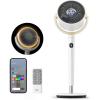 imageDreo Smart Fans for Bedroom 120 120 OmniDirectional Oscillating Fan 90ft Quiet Pedestal Fan with RGB Light 9 Speeds 6 Modes 20dB 8H Timer WiFiVoice 3742quot Floor Fans with Remote SilverWhite