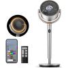 imageDreo Smart Fans for Bedroom 120 120 OmniDirectional Oscillating Fan 90ft Quiet Pedestal Fan with RGB Light 9 Speeds 6 Modes 20dB 8H Timer WiFiVoice 3742quot Floor Fans with Remote Silversilver
