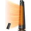 imageDreo Space Heater Large Room 30quot Electric Heaters with Remote 120 Oscillation Adjustable Thermostat 5 Heat ampamp 3 Fan levels 8 Safety Protections 25dB Quiet 112H Timer Heater for Office BlackBlack