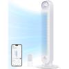 imageDreo Tower Fan for Bedroom 25fts Smart Standing Fans 90 Oscillating Floor Fan with 4 Modes 4 Speeds 8H Timer 28dB Bladeless Remote 28 dB Works with WiFi Voice ControlWhite
