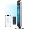 imageDreo Tower Fan for Bedroom 42 Inch 120 Oscillating Fan 25dB Quiet DC Motor 28fts Velocity Bladeless Standing Fan with 12 Speeds 4 Modes 12H Timer Cooling Fans for Home Living Room Pilot Max SSilver