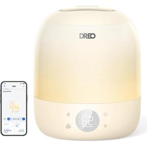 imageDREO Humidifiers for Bedroom Baby HM409S Ultra Quiet 28dB ampamp 3L Top Fill Cool Mist Humidifier for Nursery Smart Air humidifier for Plants Indoor 1500 RGB Night Light ampamp Sleep Routine TrainerYellow