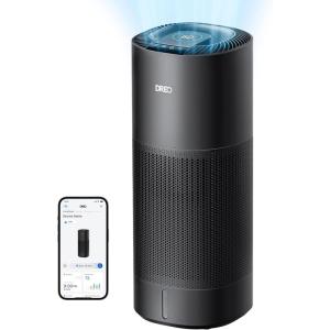 imageDREO Smart Evaporative Humidifier Large Room up to 1000ft 800mlh High Output Air Humidifiers for Bedroom 10L 50H Long Runtime with Precise Humidification for Plants Home Office White HHM774SBlack
