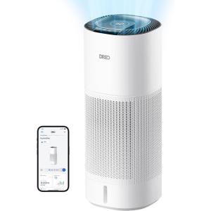 imageDREO Smart Evaporative Humidifier Large Room up to 1000ft 800mlh High Output Air Humidifiers for Bedroom 10L 50H Long Runtime with Precise Humidification for Plants Home Office White HHM774SWhite