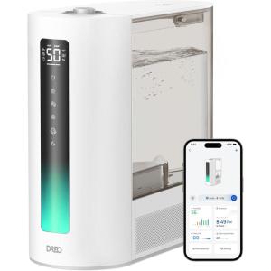imageDreo 6L Humidifiers for Bedroom Smart Warm ampamp Cool Mist for Large Room 60Hr Quiet Runtime for Baby Plant Humidity Sensor Indicator Light 12H Timer GoogleAlexa HM713SGrey
