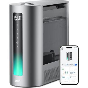 imageDreo 6L Humidifiers for Bedroom Smart Warm ampamp Cool Mist for Large Room 60Hr Quiet Runtime for Baby Plant Humidity Sensor Indicator Light 12H Timer GoogleAlexa HM713SSilver
