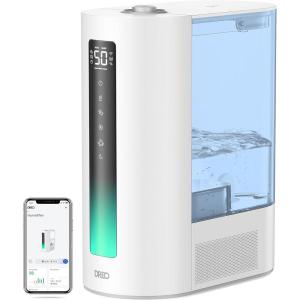 imageDreo 6L Humidifiers for Bedroom Smart Warm ampamp Cool Mist for Large Room 60Hr Quiet Runtime for Baby Plant Humidity Sensor Indicator Light 12H Timer GoogleAlexa HM713SBlue