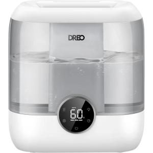 imageDreo 6L Top Fill Humidifiers for Bedroom 60H Runtime 28 dB Quiet Supersized Cool Mist Air Humidifiers for Large Room Baby Nursery Plant Indoor Night Light Easy to Clean Precise Humidity ControlGray