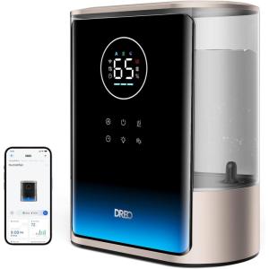 imageDreo 8L Smart Humidifier Large Room 600ft HM717S 80H Runtime Supersized Warm and Cool Mist Humidifiers for Bedroom Baby 28dB Quiet Air Humidifier for Plants Indoor Home Whole House SilverStarlight