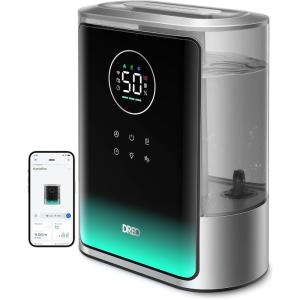 imageDreo 8L Smart Humidifier Large Room 600ft HM717S 80H Runtime Supersized Warm and Cool Mist Humidifiers for Bedroom Baby 28dB Quiet Air Humidifier for Plants Indoor Home Whole House SilverSilver
