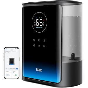 imageDreo 8L Smart Humidifier Large Room 600ft HM717S 80H Runtime Supersized Warm and Cool Mist Humidifiers for Bedroom Baby 28dB Quiet Air Humidifier for Plants Indoor Home Whole House SilverBlack