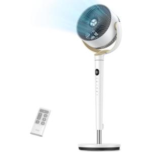 imageDreo Fan for Bedroom 120 Oscillating Standing Fans Quiet Floor Fan with DC Motor 100ft Pedestal Fans for Room 9 Speeds 4 modes 20dB 120 Manual Vertical 3742quot Adjustable Height 9H TimerWhite