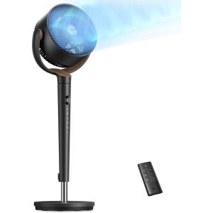 imageDreo Fan for Bedroom 120 Oscillating Standing Fans Quiet Floor Fan with DC Motor 100ft Pedestal Fans for Room 9 Speeds 4 modes 20dB 120 Manual Vertical 3742quot Adjustable Height 9H TimerBlack