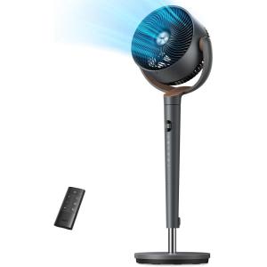 imageDreo Fan for Bedroom 120 Oscillating Standing Fans Quiet Floor Fan with DC Motor 100ft Pedestal Fans for Room 9 Speeds 4 modes 20dB 120 Manual Vertical 3742quot Adjustable Height 9H TimerGrey