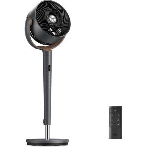 imageDreo Fan for Bedroom 120 Oscillating Standing Fans Quiet Floor Fan with DC Motor 100ft Pedestal Fans for Room 9 Speeds 4 modes 20dB 120 Manual Vertical 3742quot Adjustable Height 9H TimerBlack and Grey