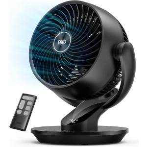 imageDreo Fan for Bedroom 13Inch Oscillating Table Air Circulator Fan for Whole Room 120 Tilt Adjustment 28dB UltraQuiet 70ft Powerful Airflow 4 Speeds Desk Fans with Remote for Home OfficeBlack