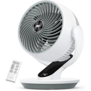 imageDreo Fan for Bedroom 13Inch Oscillating Table Air Circulator Fan for Whole Room 120 Tilt Adjustment 28dB UltraQuiet 70ft Powerful Airflow 4 Speeds Desk Fans with Remote for Home OfficeWhite