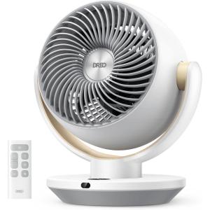 imageDreo Fan for Bedroom Desk Air Circulator Fans with Remote 11 Inch Table Fan for Whole Room 60ft Powerful Airflow 120 Vertical Manual and 90 Oscillating 4 Speeds 8H Timer 28dB Quiet HomePury White