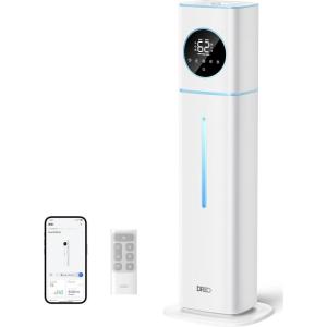 imageDreo HM735S 11L Smart Humidifier Large Room 700 ft 100H Cool Mist Air Humidifiers for Bedroom TopFill SelfCleaning Tank 26dB Auto Mode Aroma Box RGB Light Remote ampamp APP Control Baby WhiteBlue