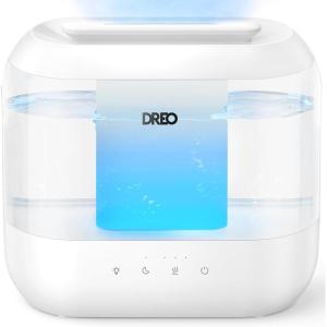 imageDreo Humidifiers for Bedroom 4L Top Fill for Large Room 36H Runtime 28 dB Quiet Supersized Cool Mist Air Humidifier for Baby Nursery Plants Indoor Night Light Easy to Clean ampamp FillWhite