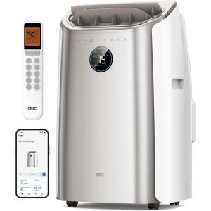 imageDreo Portable Air Conditioners 12000 BTU AC Unit for Bedroom with Drainagefree Cooling 46dB Quiet APPVoiceRemote 24h Timer with Fan ampamp Dehumidifier Smart Standing AC for Room Indoors AC515SGold