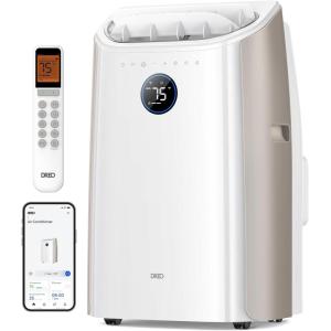imageDreo Portable Air Conditioners 12000 BTU AC Unit for Bedroom with Drainagefree Cooling 46dB Quiet APPVoiceRemote 24h Timer with Fan ampamp Dehumidifier Smart Standing AC for Room Indoors AC515SStarlight
