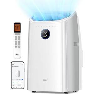 imageDreo Portable Air Conditioners 12000 BTU AC Unit for Bedroom with Drainagefree Cooling 46dB Quiet APPVoiceRemote 24h Timer with Fan ampamp Dehumidifier Smart Standing AC for Room Indoors AC515SWhite