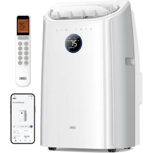 imageDreo Portable Air Conditioners 12000 BTU ASHRAE 8000 BTU DOE Smart AC Unit for Room with Drainagefree Cooling APPVoiceRemote Fan ampamp Dehumidifier Quiet Standing AC for Bedroom AC515S NewWhite