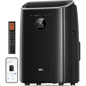 imageDreo Portable Air Conditioners 8000 BTU ASHRAE 5000 BTU DOE Smart AC Unit for Bedroom with Drainagefree Cooling 45dB Quiet APPVoiceRemote Portable AC for Room Indoors AC318SBlack