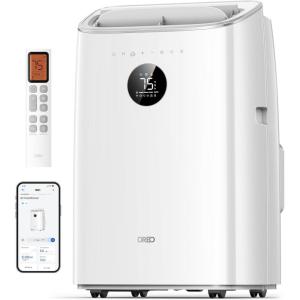 imageDreo Portable Air Conditioners 8000 BTU ASHRAE 5000 BTU DOE Smart AC Unit for Bedroom with Drainagefree Cooling 45dB Quiet APPVoiceRemote Portable AC for Room Indoors AC318SWhite