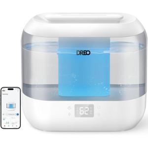 imageDreo Smart Humidifiers for Bedroom Top Fill 4L Supersized Humidifier Large Room with 28 dB 36H Runtime TouchAPPVoice Control Nightlight Cool Mist Humidifiers for Baby Plants Indoor BlackGray