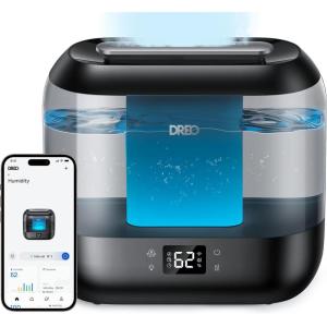 imageDreo Smart Humidifiers for Bedroom Top Fill 4L Supersized Humidifier Large Room with 28 dB 36H Runtime TouchAPPVoice Control Nightlight Cool Mist Humidifiers for Baby Plants Indoor BlackBlack
