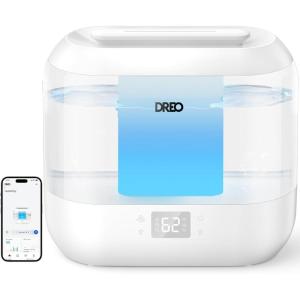 imageDreo Smart Humidifiers for Bedroom Top Fill 4L Supersized Humidifier Large Room with 28 dB 36H Runtime TouchAPPVoice Control Nightlight Cool Mist Humidifiers for Baby Plants Indoor BlackWhite