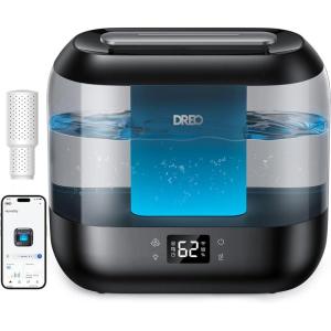 imageDreo Smart Humidifiers for Bedroom Top Fill 4L Supersized Humidifier Large Room with 28 dB 36H Runtime TouchAPPVoice Control Nightlight Cool Mist Humidifiers for Baby Plants Indoor Blackebony