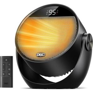 imageDreo Space Heater 1500W 60 Adjustable Tilt 105fts Portable Electric Heaters for Indoor Use with Thermostat 8 Safety Protections 3 Modes Remote Quiet Desk Heater for Bedroom Office BlackBlack