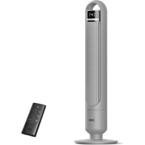 imageDreo Tower Fan for Bedroom 90 Oscillating Standing Fans for Room with 4 Speeds 3 Modes 28dB Quiet for Sleep 25fts Velocity 8H Timer Remote Living Room Office Home Black TF117Grey