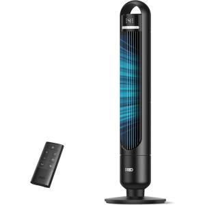 imageDreo Tower Fan for Bedroom 90 Oscillating Standing Fans for Room with 4 Speeds 3 Modes 28dB Quiet for Sleep 25fts Velocity 8H Timer Remote Living Room Office Home Black TF117Black