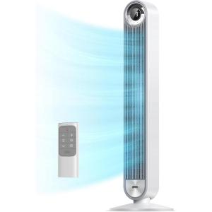 imageDreo Tower Fan for Bedroom Upgraded DC 9 Speeds 25dB UltraQuiet Floor Fan 90 Oscillating Fans with 28fts Velocity 12H Timer Standing Fan Bladeless Fan Powerful for Home Office RoomWhite