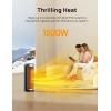 imageDreo Space Heater 1500W Electric Heaters for Indoor Use with Thermostat 70 Oscillation 8 Safety Protections 5 Modes Remote 12H Timer Quiet Portable Heater for Office Bedroom Large RoomSilver