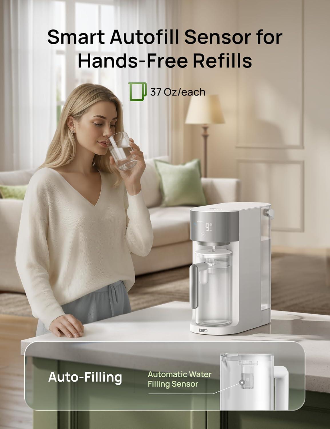 imageDREO Reverse Osmosis Water Filter Countertop RO Filtration System 31 Pure to Drain TDS amp Filter Life amp Autofill Pitcher InstallationFree SelfCleaning Water Purifier RO Water Filter 112 3L