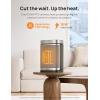 imageDREO Space Heater for Bathroom and Indoor Portable Heater 1500W Safe and Quiet PTC Ceramic Heater 4195F Digital Thermostat 70Oscillating Remote ALCI Safety Plug 12h Timer 5 ModesSilver